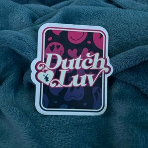 Dutch Luv Sticker with Pink and Purple Design